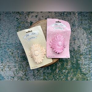 Vintage set 1988 Lady Linda’s sunflower pastels hair pony clips